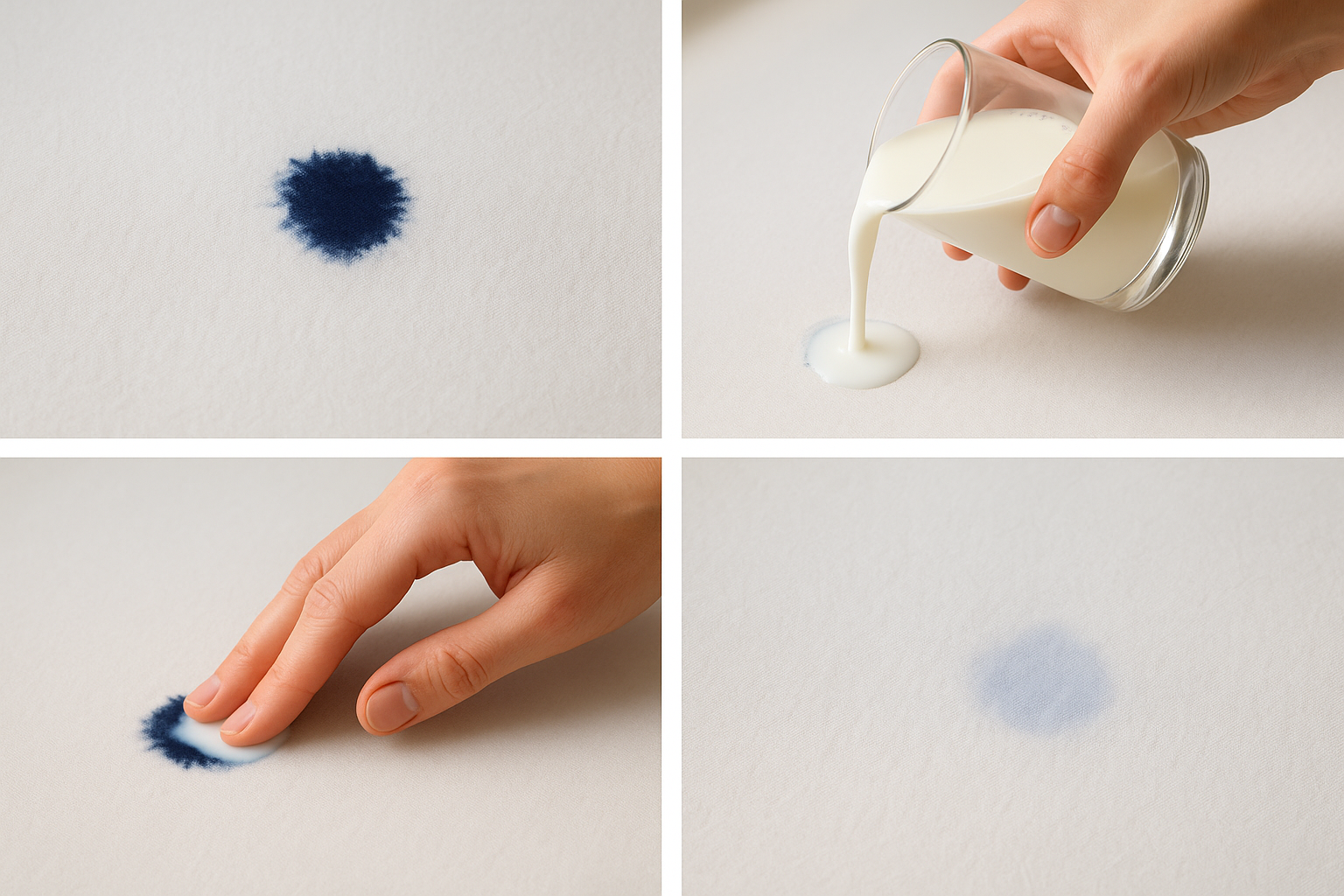 Milk trick for ink stain fading